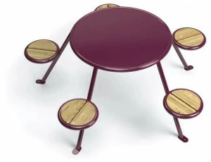 VESTRE Стол HPL для общественных мест со встроенными стульями