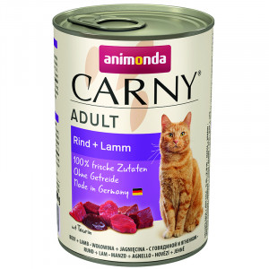 ПР0045428 Корм для кошек Carny Adult говядина, ягнёнок конс. 400г Animonda