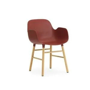 Кресло Form с ножками из дуба 78х56.1х52 см, красное