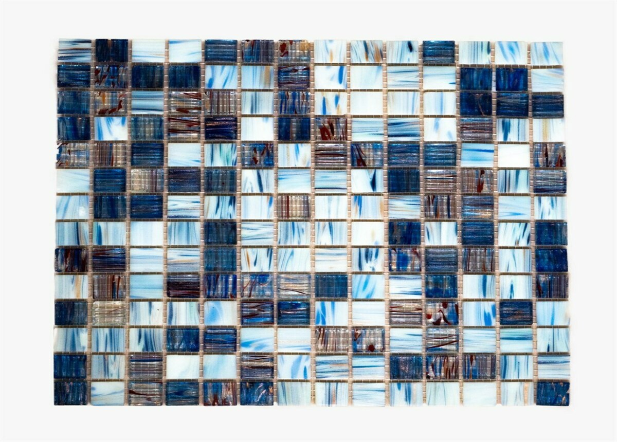91020978 Мозаика стеклянная JS02 u00019345 30.50х30.50см цвет синий стекло STLM-0444678 KERAMOGRAD