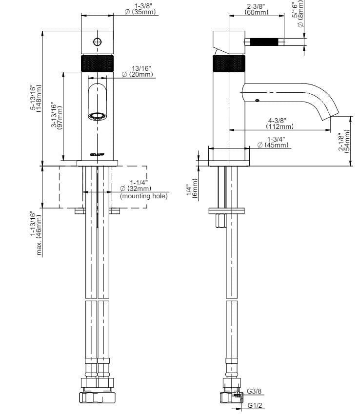 Смеситель для раковины из хромированной латуни Graff Cameo ARCH-00090897 - Вид №6