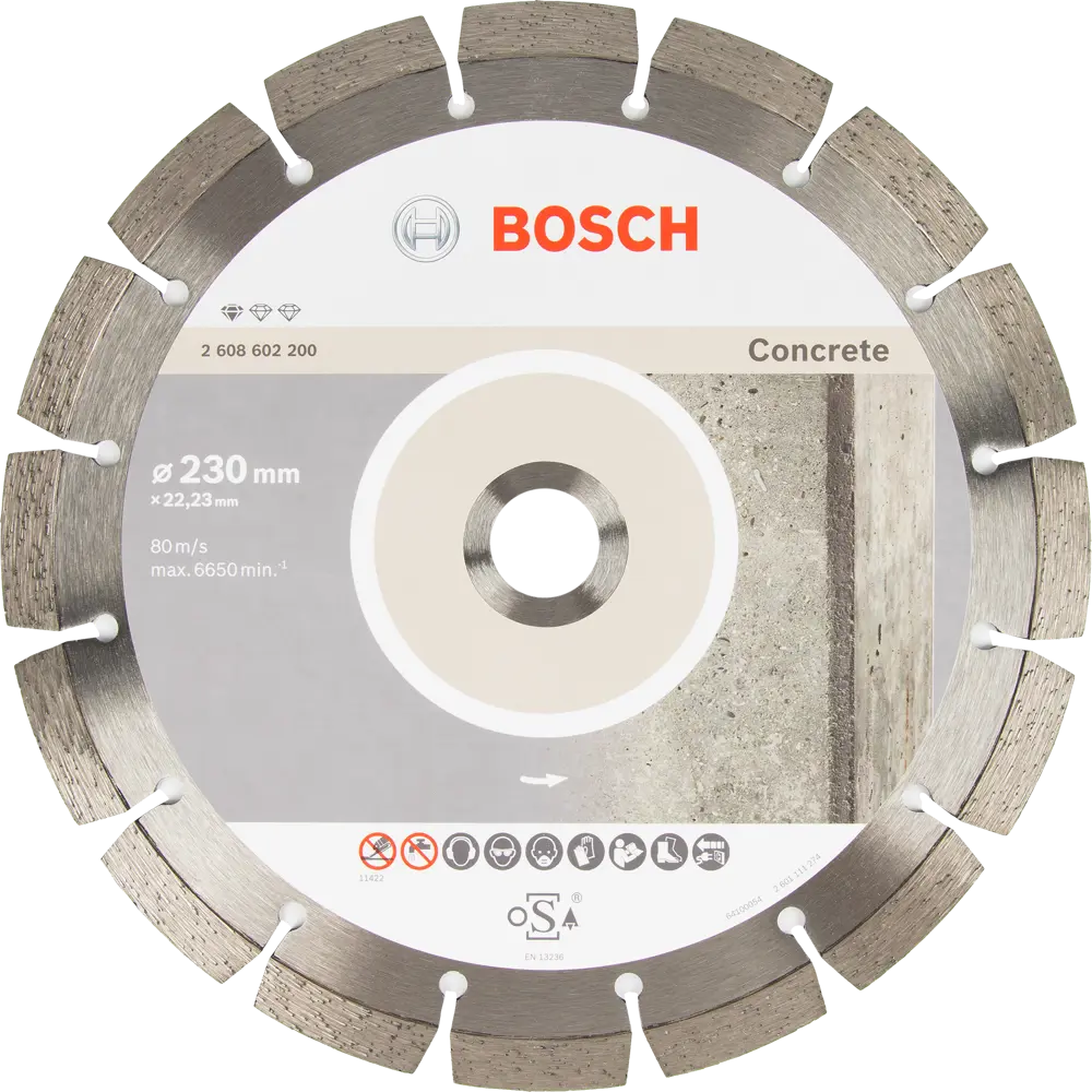 Диск алмазный по бетону Bosch Standard for Concret 2608602200 сегментный 230x22.2x1.8 мм BOSCH PROFESSIONAL STLM-2062536