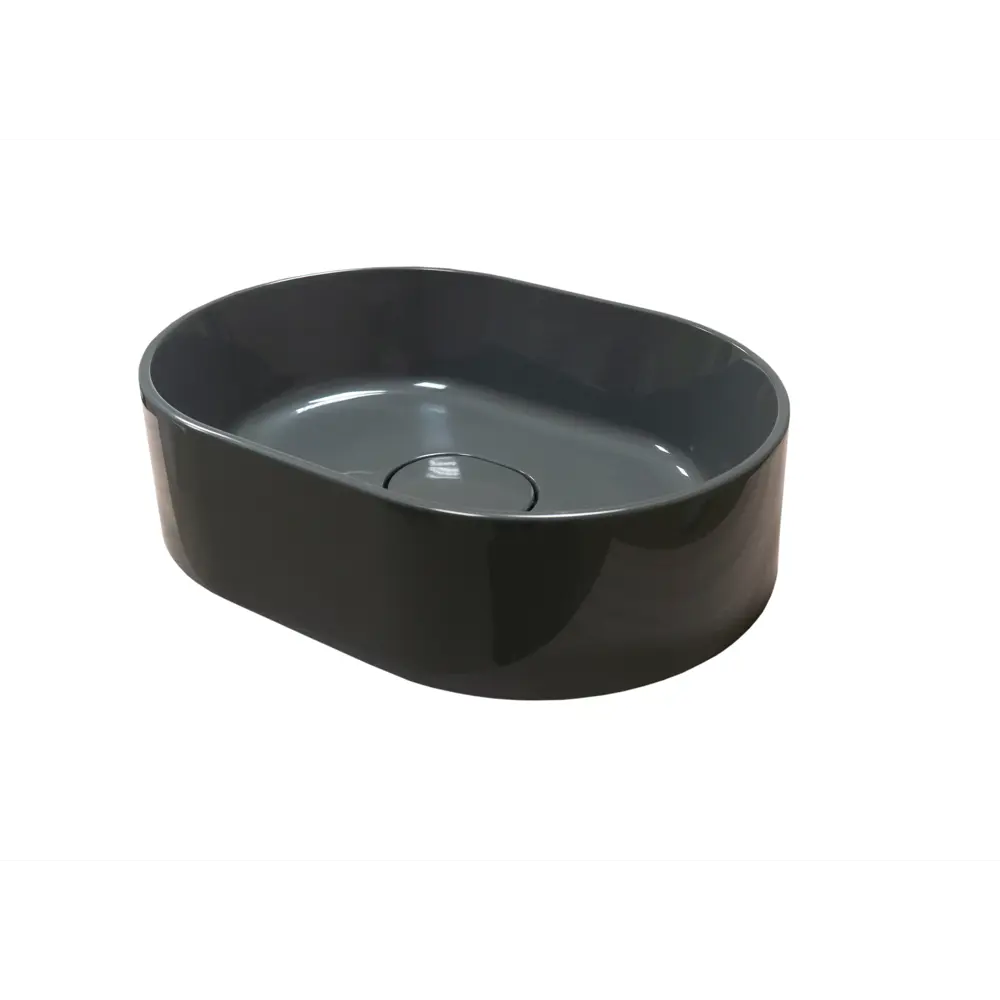 Раковина Mira Oval S накладная 35 см литьевой мрамор цвет графит глянцевый 84376706 STLM-2061552 Santreyd - Вид №4