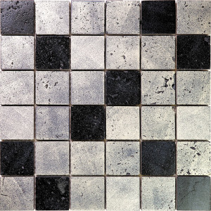 Декоративная мозаика RDK-3-5-305x305 30.5x30.5см травертин цвет черный SKALINI Royal Dark