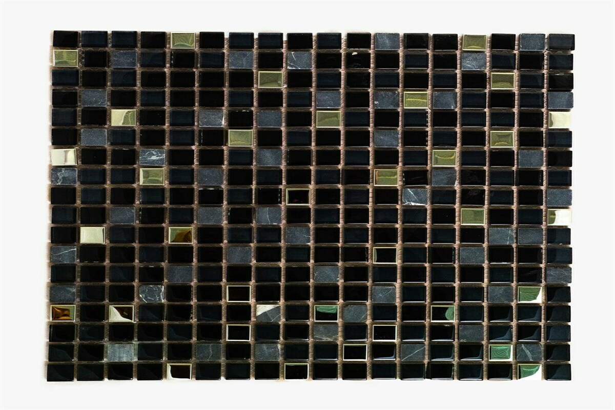 91024925 Мозаика стеклянная BXGS089 30х30см цвет черный стекло STLM-0446006 KERAMOGRAD