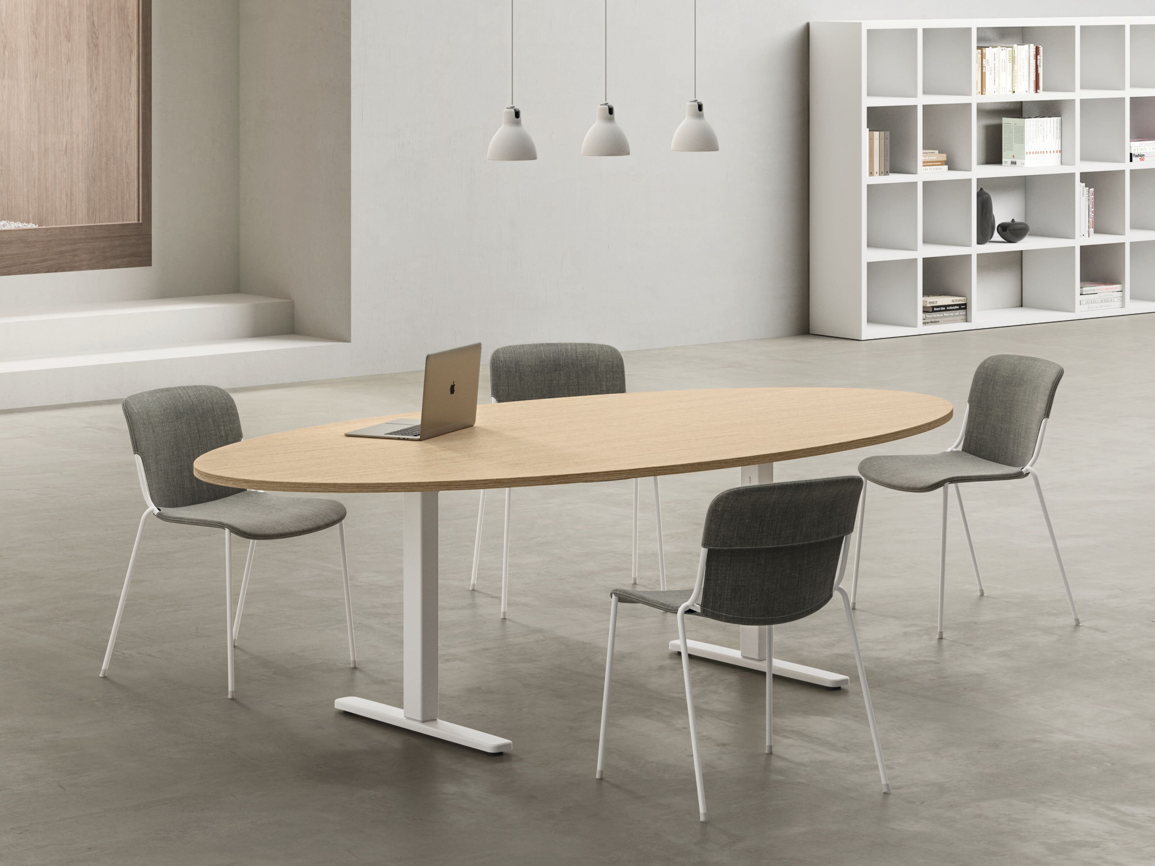 Овальный стол для совещаний из меламина и металла DVO Nobu ARCH-00133021