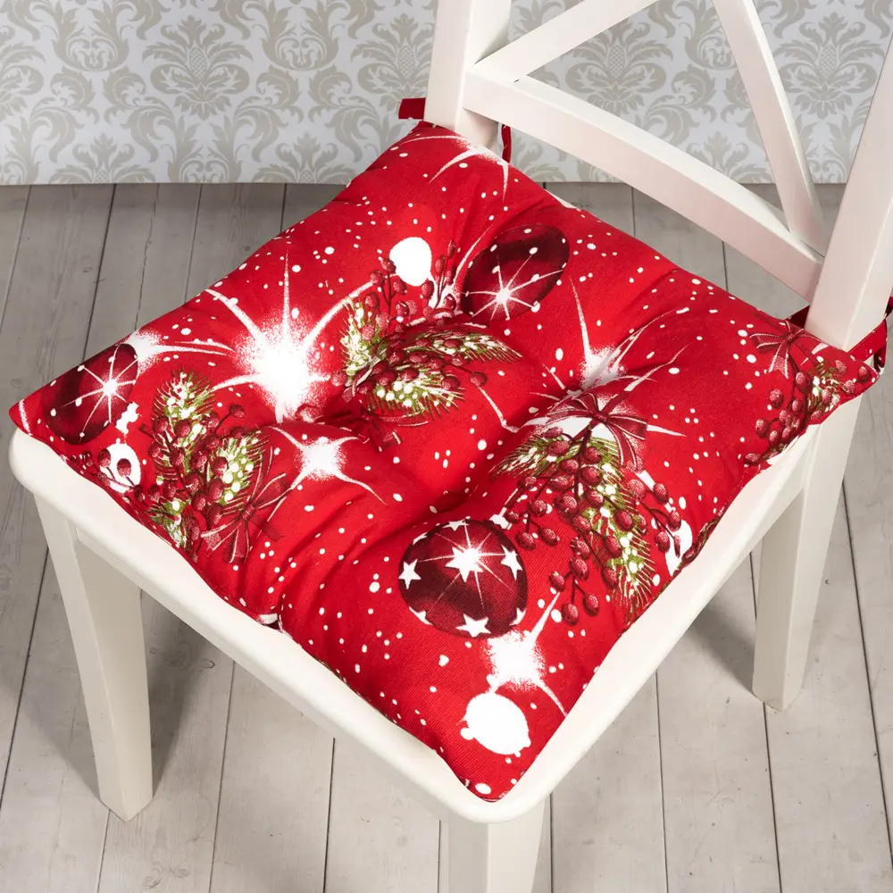 Подушка для стула "Джингл белл" 40x40 см цвет красный Altali STLM-2160870 - Вид №2