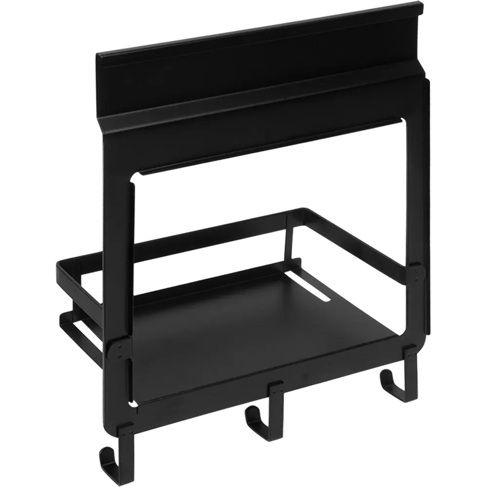 Полка для рейлинга подвесная Swensa Lund с 3 крючками цвет чёрный STLM-2100094 - Вид №1