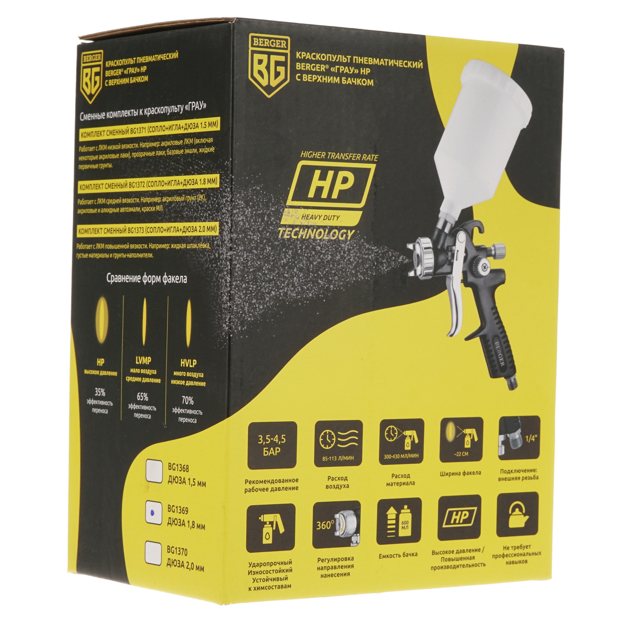 Краскораспылитель BERGER ГРАУ BG1369 5331804 STDN-0050327 - Вид №6