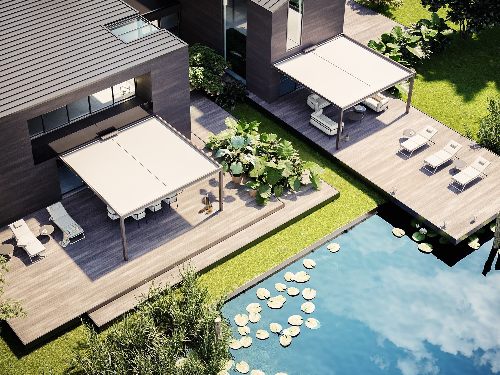 Алюминиевая беседка с раздвижной крышкой Pratic Hi Pergolas ARCH-00071476 - Вид №2