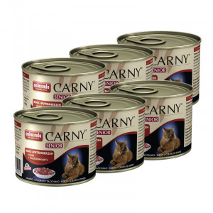 ПР0004579*6 Корм для кошек Carny Senior для стареющих кошек говядина, сердце, индейка конс. 200г (упаковка - 6 шт) Animonda