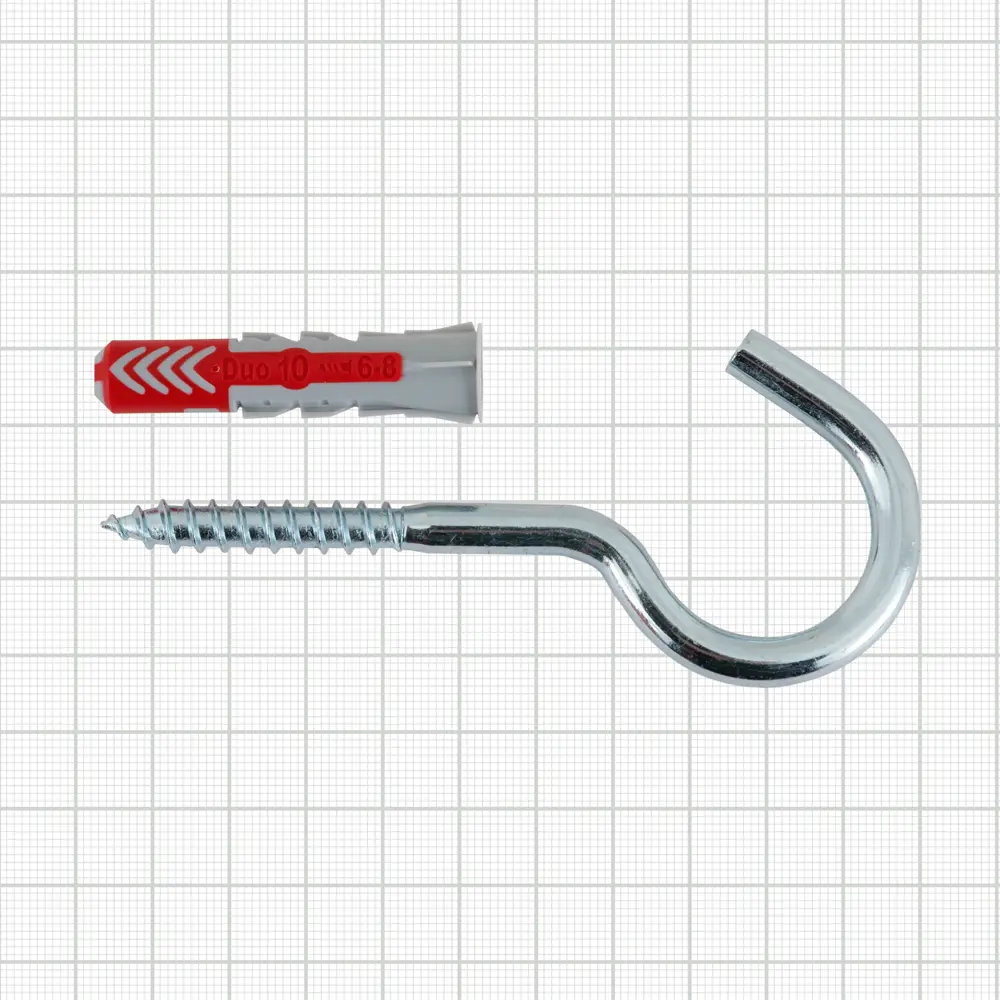 Дюбель универсальный DuoPower 10x50 мм, крюк-полукольцо, 2 шт FISCHER STLM-2059689 - Вид №4