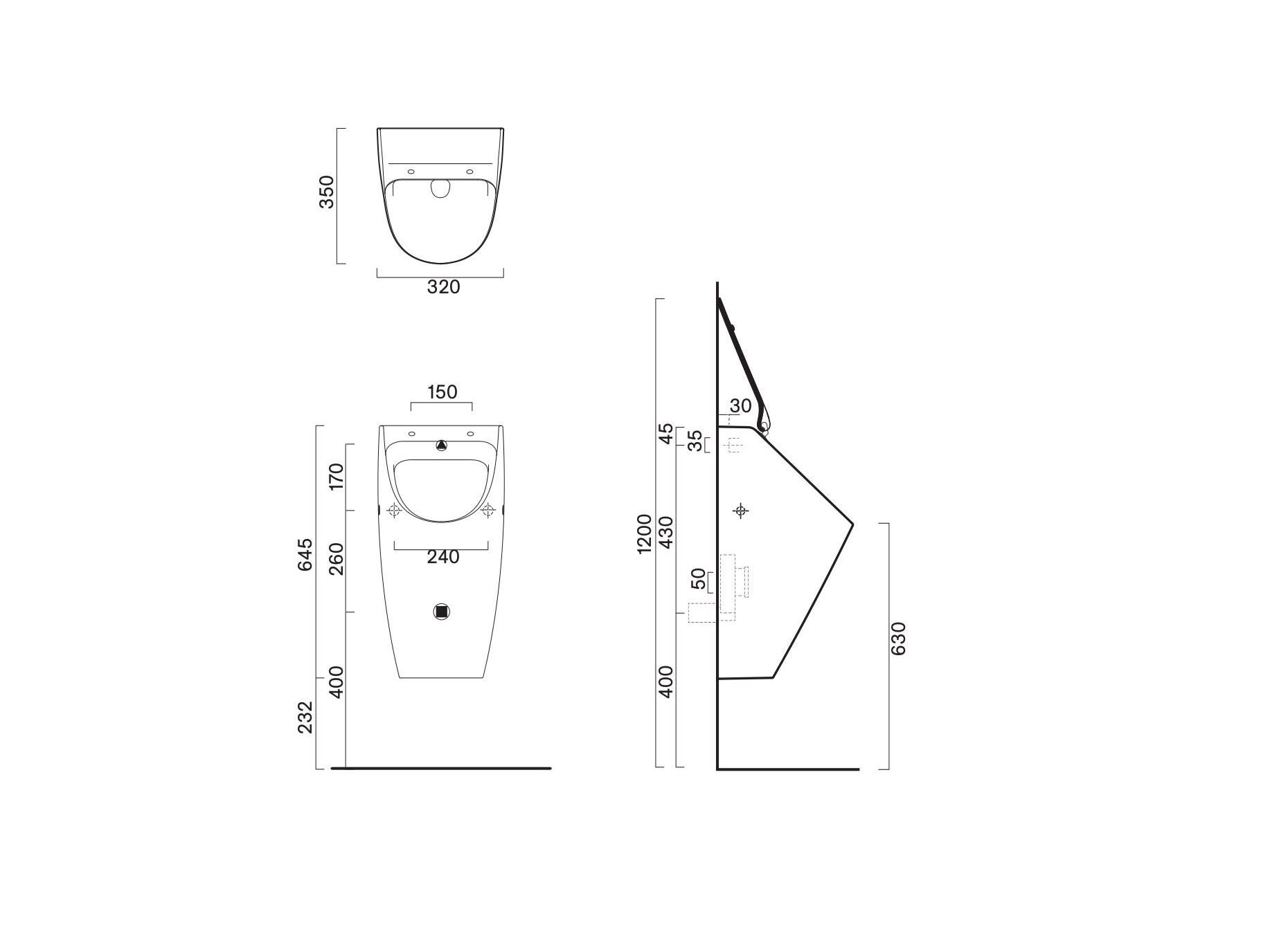 Подвесной писсуар CERAMICA CATALANO комфорт ARCH-00092664 - Вид №4