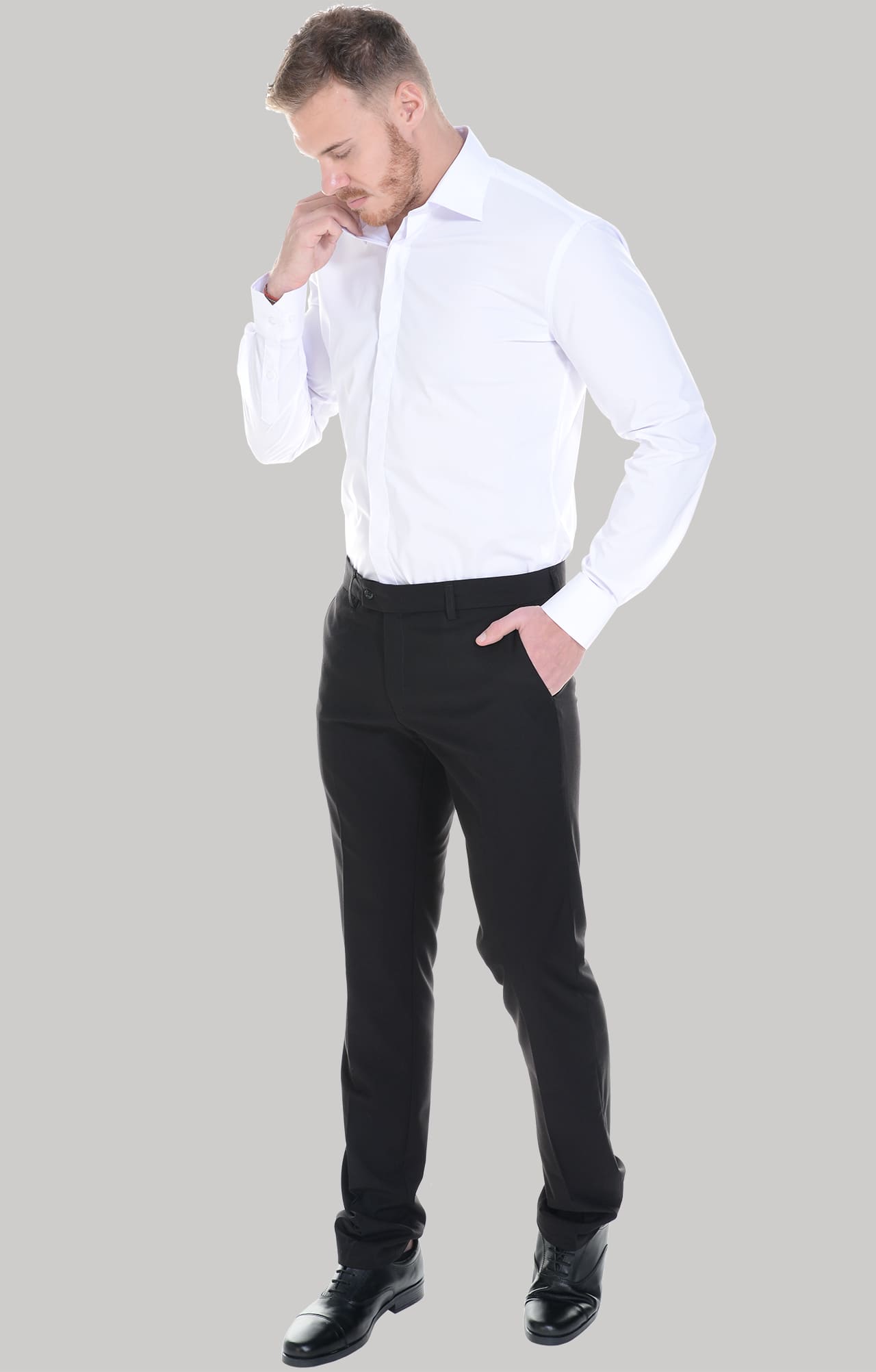 4958026 Рубашка мужская  white El-Risto  Корпоративная одежда  размер 44/182-188  - Вид №21