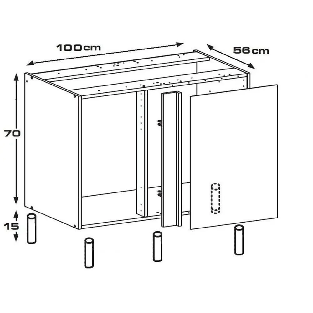 Каркас напольный угловой 100x70x56 см, ЛДСП, цвет белый 13251968 STLM-2169855 DELINIA  - Вид №6