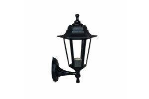 16154384 Настенный светильник-фонарь черный 6-гранный прозрачное стекло 11-99ЧЕР Apeyron