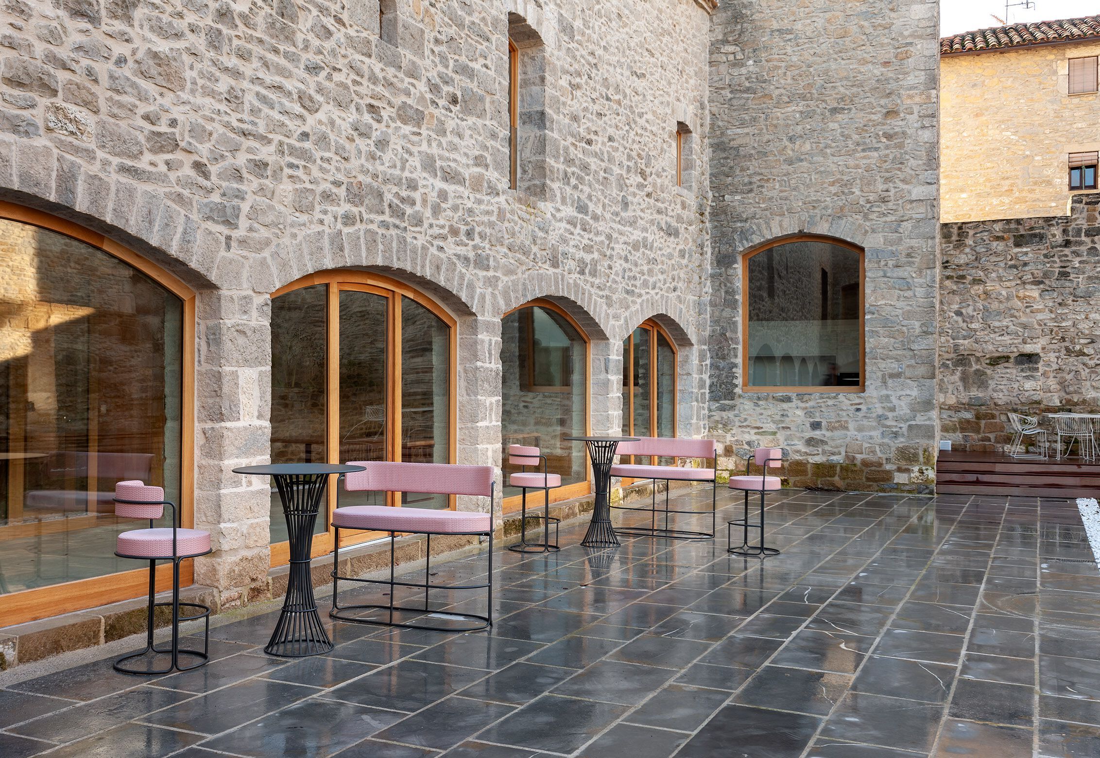 Стальной высокий круглый садовый стол iSimar Болония ARCH-00032959 - Вид №1