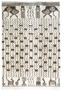 AFOLKI Прямоугольный шерстяной коврик с длинным ворсом и узором Beni ourain Taa1209be