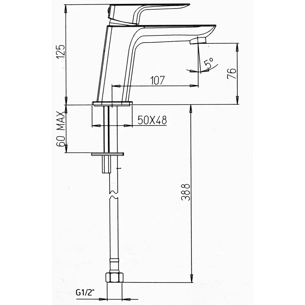 Смеситель для раковины Paini Nove 09CR205LMKM однорычажный цвет хром STLM-2134377 - Вид №5