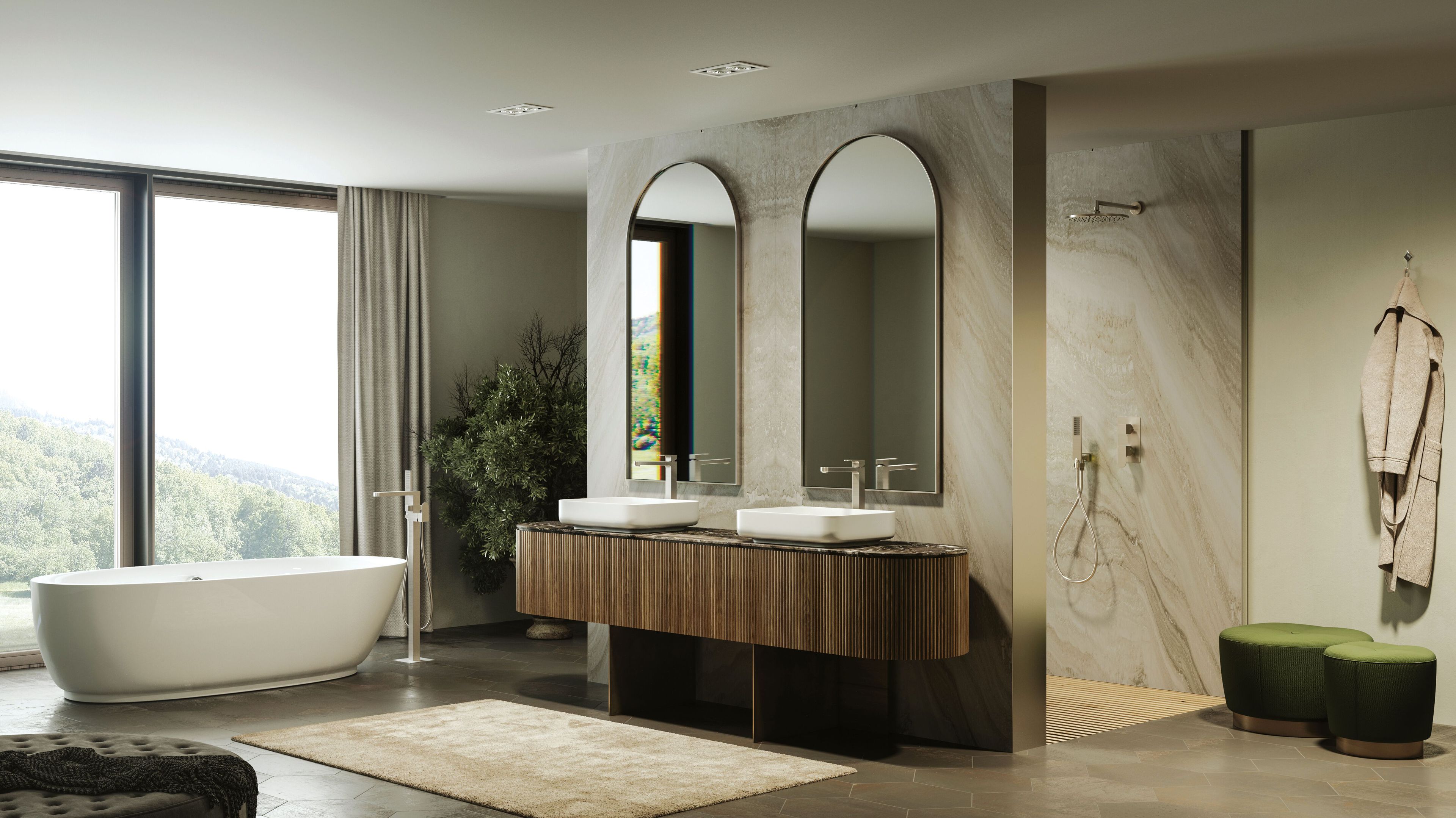 Смеситель для ванны из хромированной латуни Bossini Gillo ARCH-00121010 - Вид №2