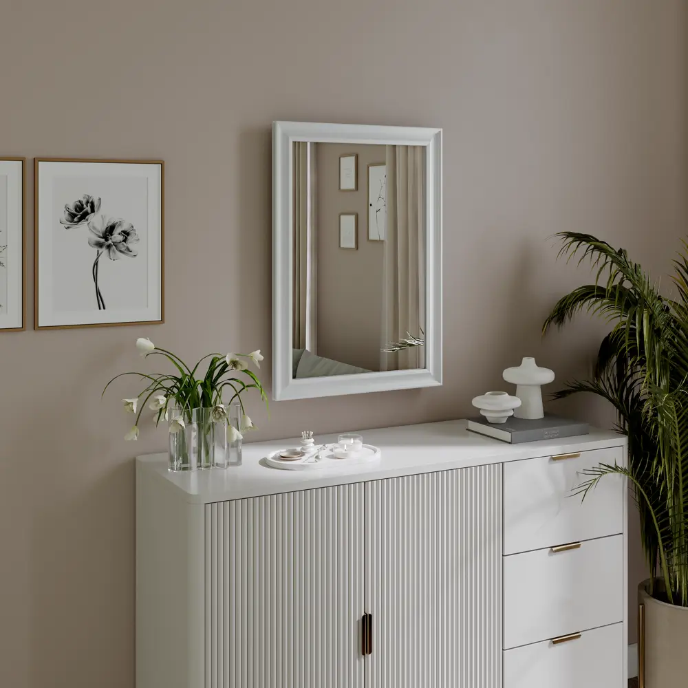 Зеркало декоративное Континент Классика прямоугольное 50x70 см пластик цвет белый CONTINENT Зеркала эконом, рамы, включая плитку STLM-2211958