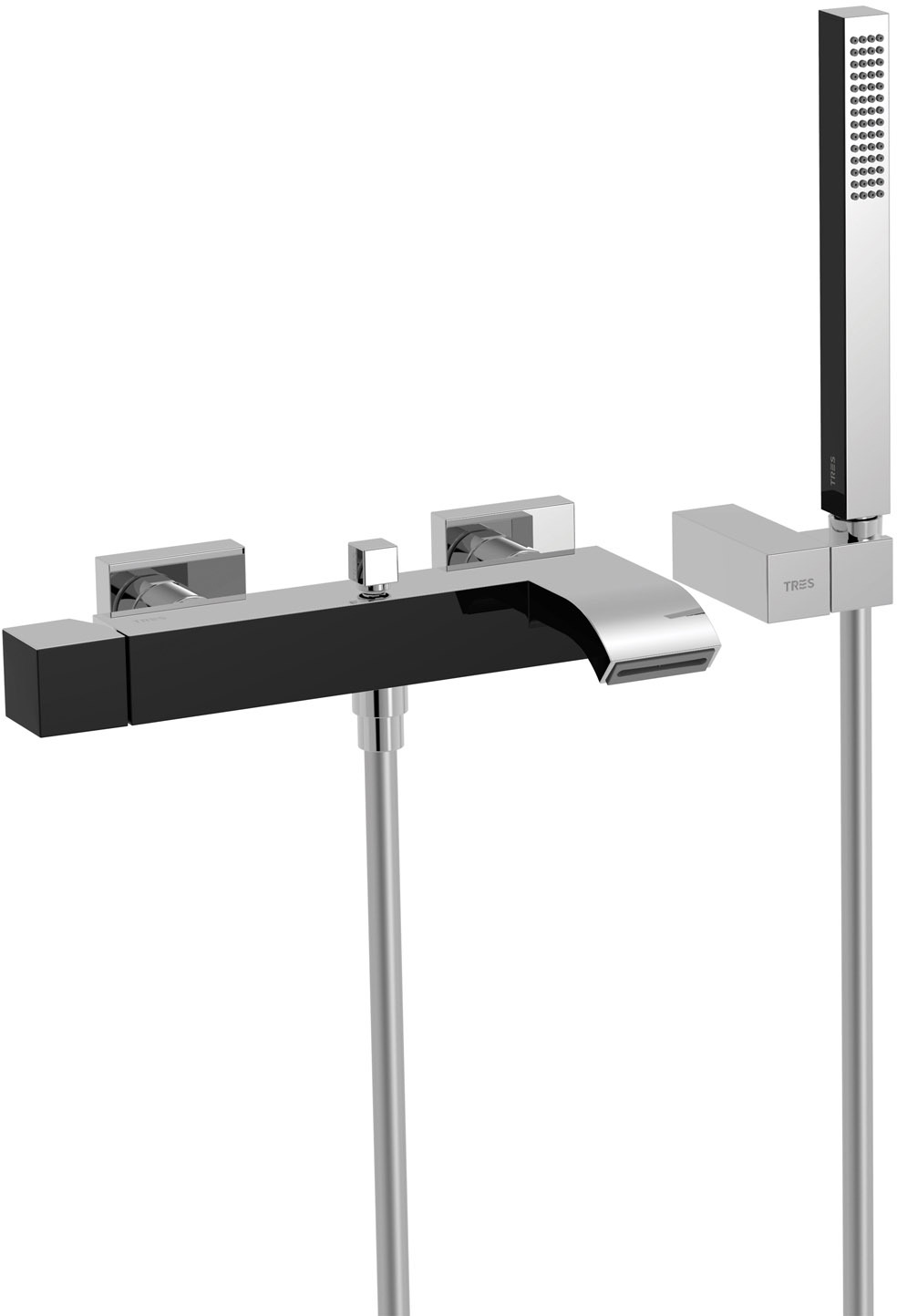 Настенный смеситель CUADRO с одной ручкой для ванны и душа-60717002 TRES