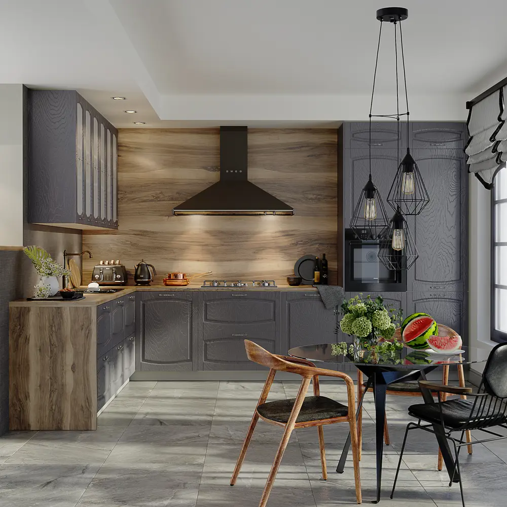 Фасад для кухонного шкафа Петергоф грей 32.8x102.1 см Delinia ID МДФ цвет графит STLM-2115420 - Вид №8