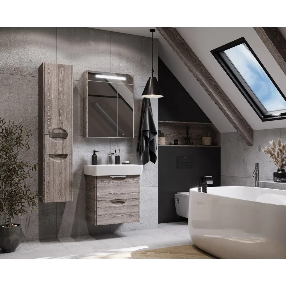 Зеркальный шкаф Aquaton Сильва 60 см, дуб фьорд STLM-2082016 - Вид №4