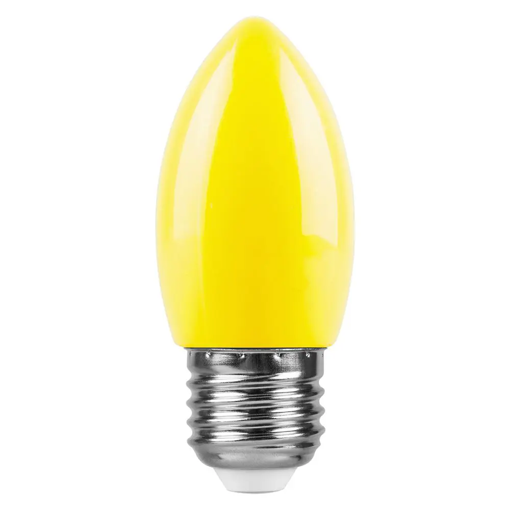 Лампа светодиодная Feron E27 LB-376 230 В 1 Вт свеча желтый цвет света STLM-2096095