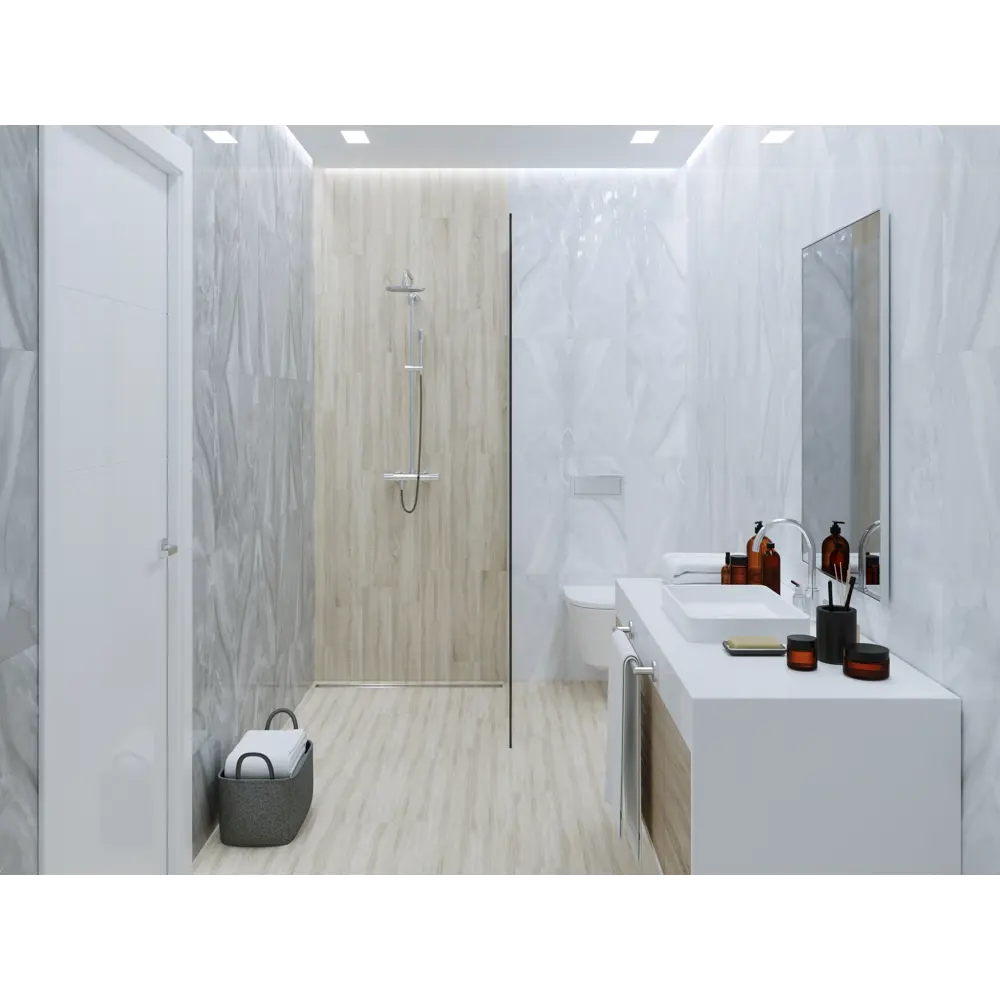 Плитка настенная Lazurro 30х60 см 1.44 м² цвет серый Golden Tile STLM-2045922 - Вид №3