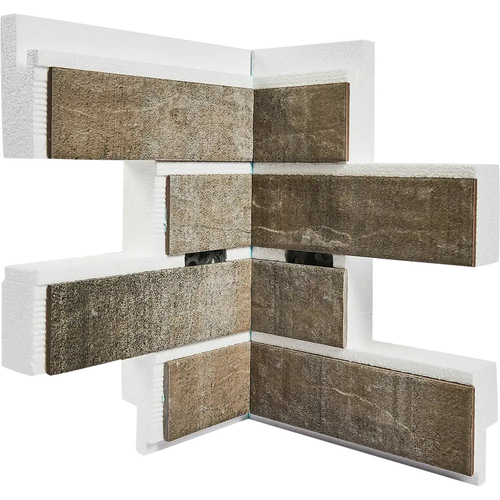 Термопанель внутренний угол Мосстрой-31 Brick Stone бежевый 31x31x41x5 см STLM-2041797