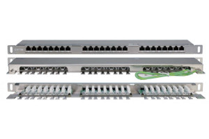 15559871 Патч-панель высокой плотности PPHD-19-24-8P8C-C5E-SH-110D 19, 0.5U, 24 порта RJ-45, категория 5E, Dual IDC, экранированная 244077 Hyperline