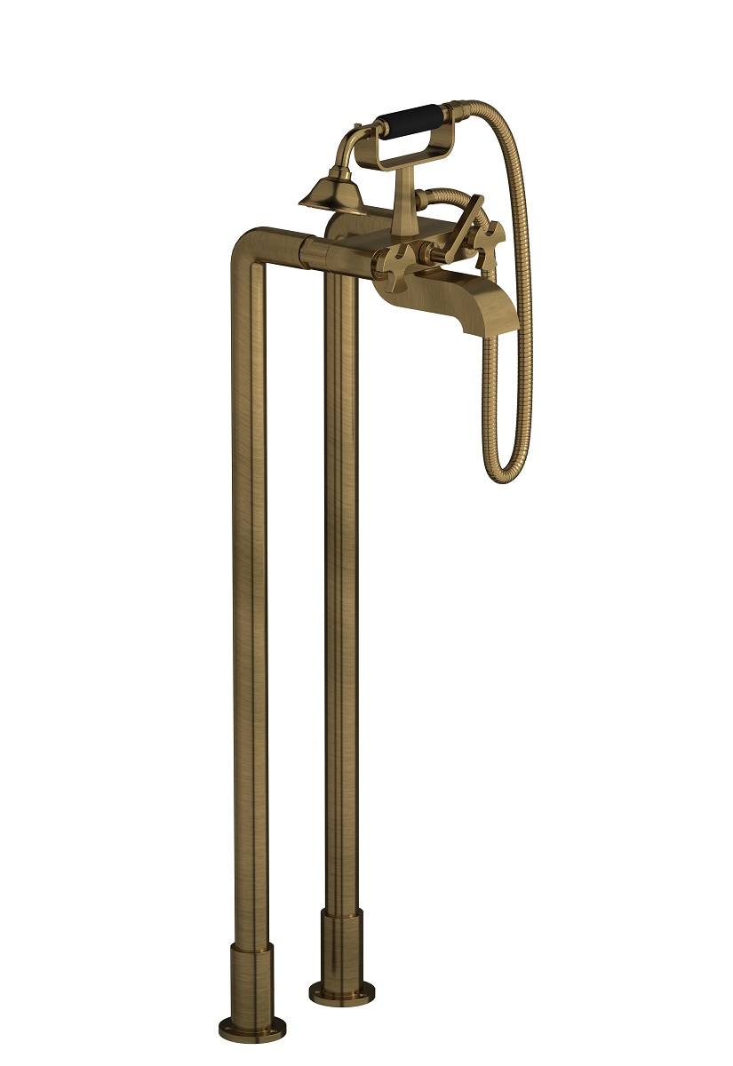 Напольный смеситель для ванны с 2 колоннами и душевым гарнитуром. WE ARE IB bt700mb Modern Bronze Belmondo 