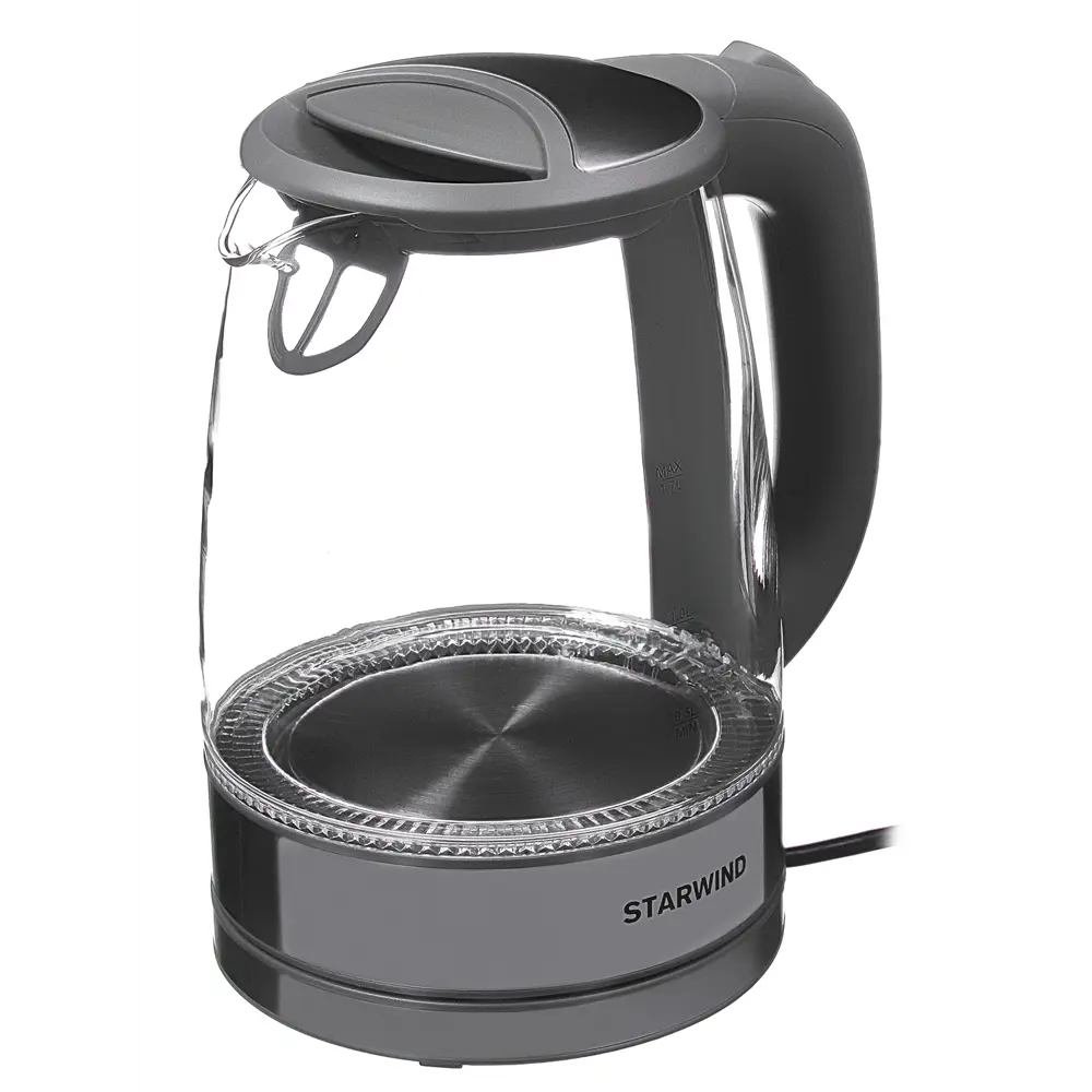 Электрический чайник Starwind SKG3025 1.7 л стекло цвет серый Santreyd STLM-2084186