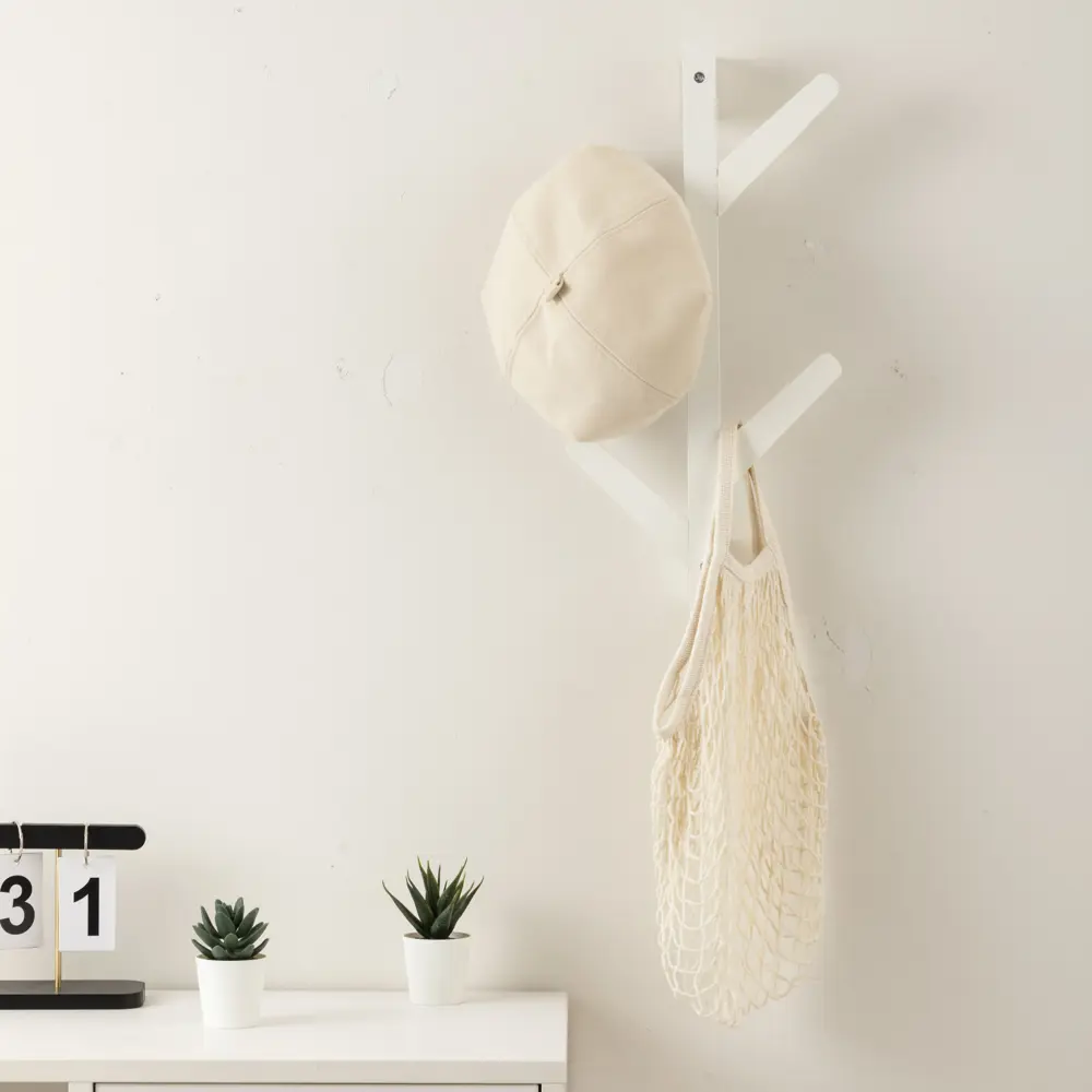 Wooden tree wall hook pine white 89453479 STLM-2058907 KONSENSA 