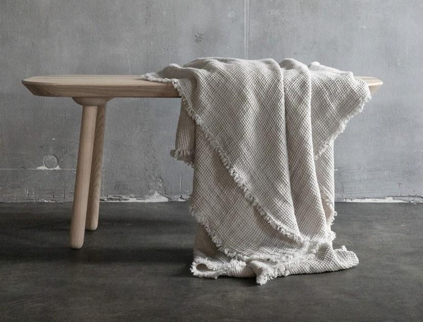 LinenMe Однотонный льняной плед ручной работы Washed waffle big 0913501  - Вид №5