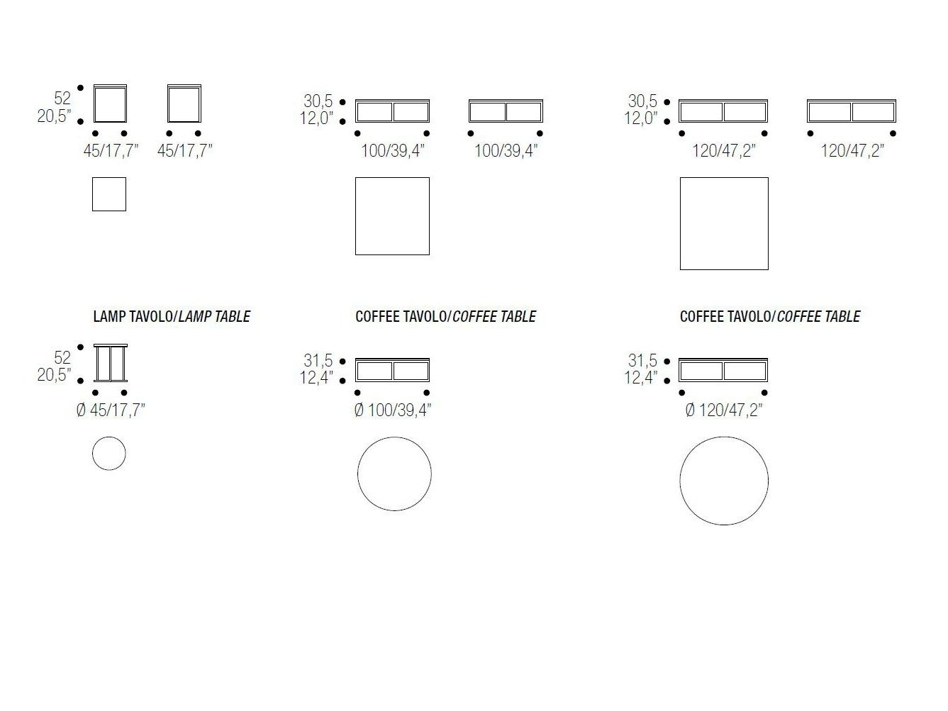 Низкий круглый журнальный столик для гостиной ERBA ITALIA LAMP COFFEE ARCH-00047105 - Вид №2