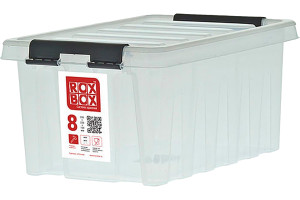 16523055 Ящик п/п 335х220х155 мм с крышкой и клипсами прозрачный 18696 Rox Box