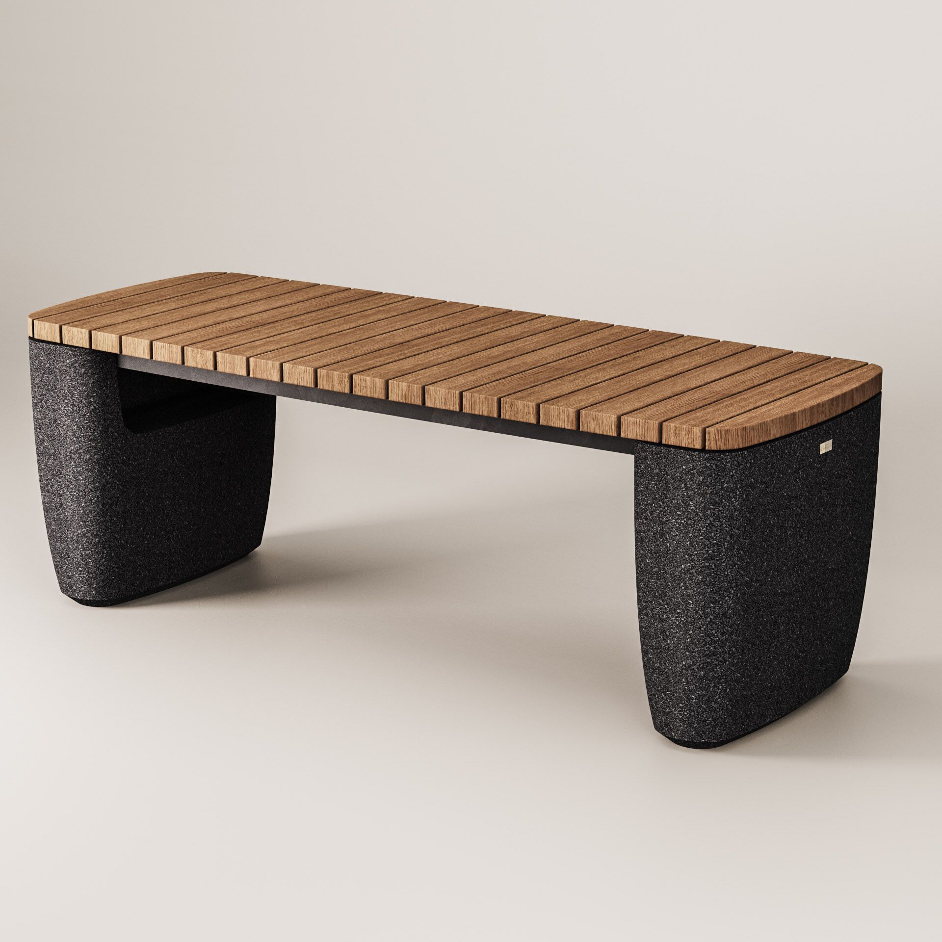 Прямоугольный стол для общественных мест из бетона и дерева Kremen ARCH-00055578 - Вид №8