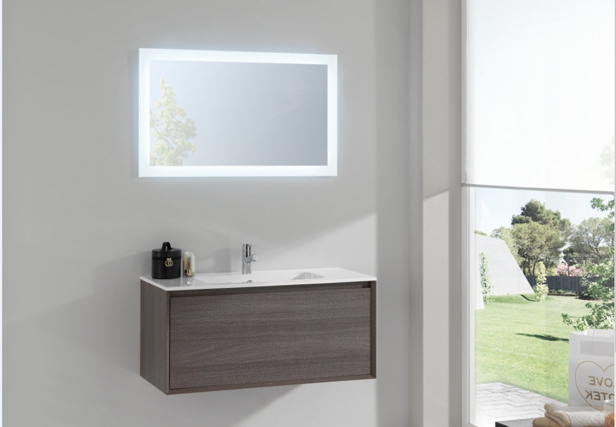 T451002C/OTHELLO IBX LUXOR, тумба под раковину 100 см, 1 ящ. наруж./1 ящ. внутр., цвет отелло