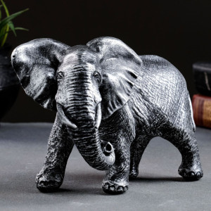 Фигура "Слон африканский" серебро 18х7х13см БЕЗ БРЕНДА