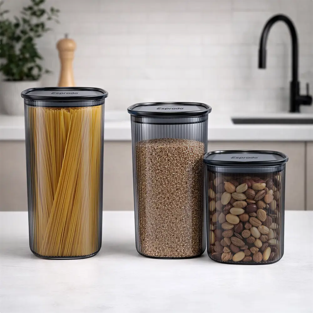 Банка для сыпучих продуктов Esprado Nube 1.2 л стекло цвет серый STLM-2138151 - Вид №2