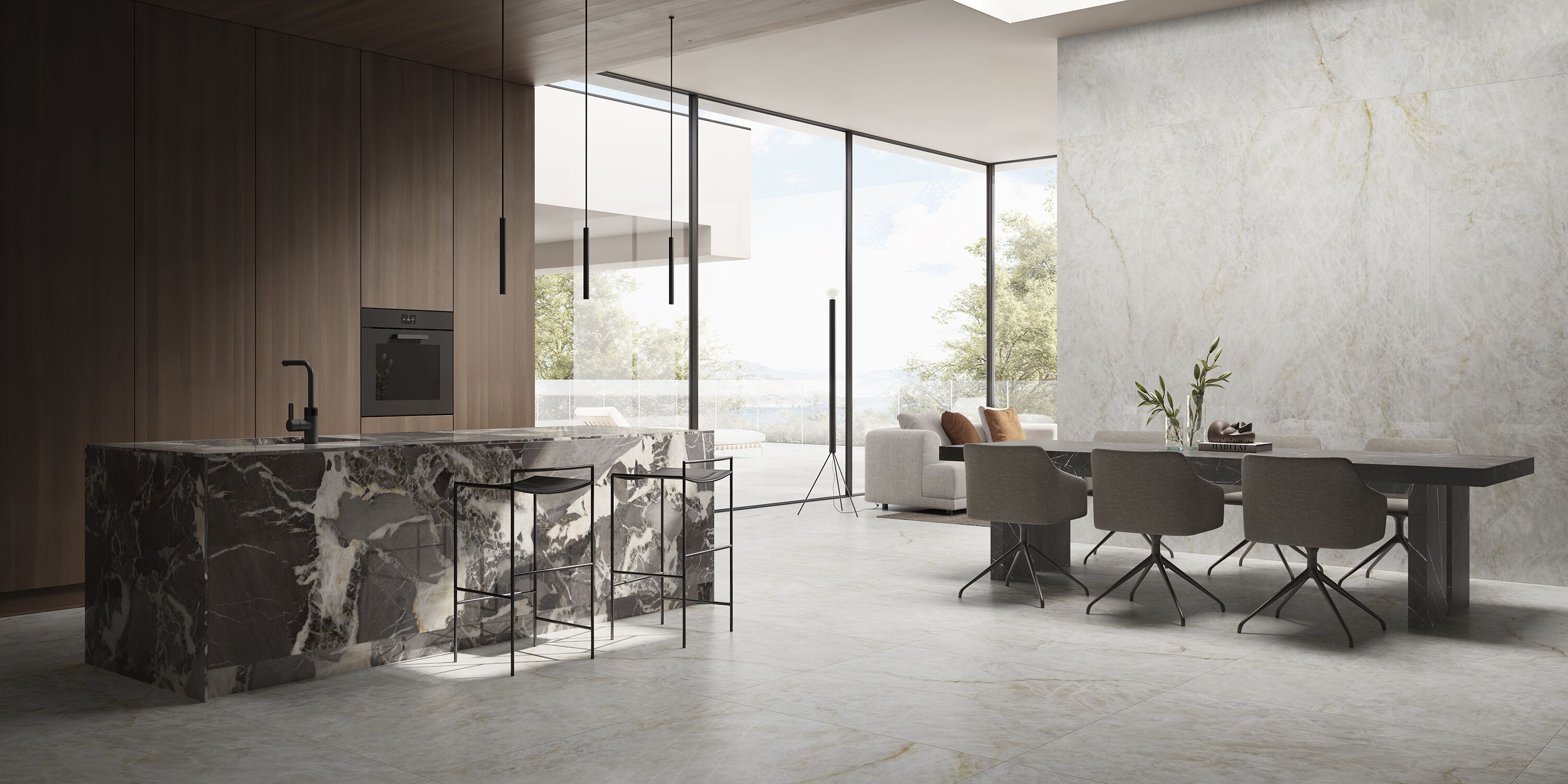 Пол / облицовка под мрамор, камень и бетон RAK Ceramics GREY ANTIQUE ARCH-00115320 - Вид №1