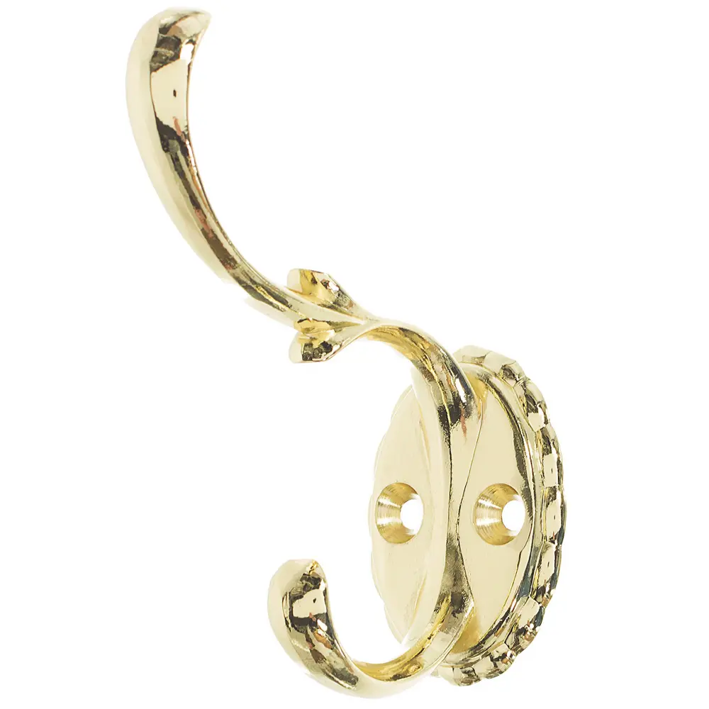 Крючок максимальная нагрузка 10 кг 80 мм сталь крепление на саморезы цвет латунь Santreyd STLM-2196884