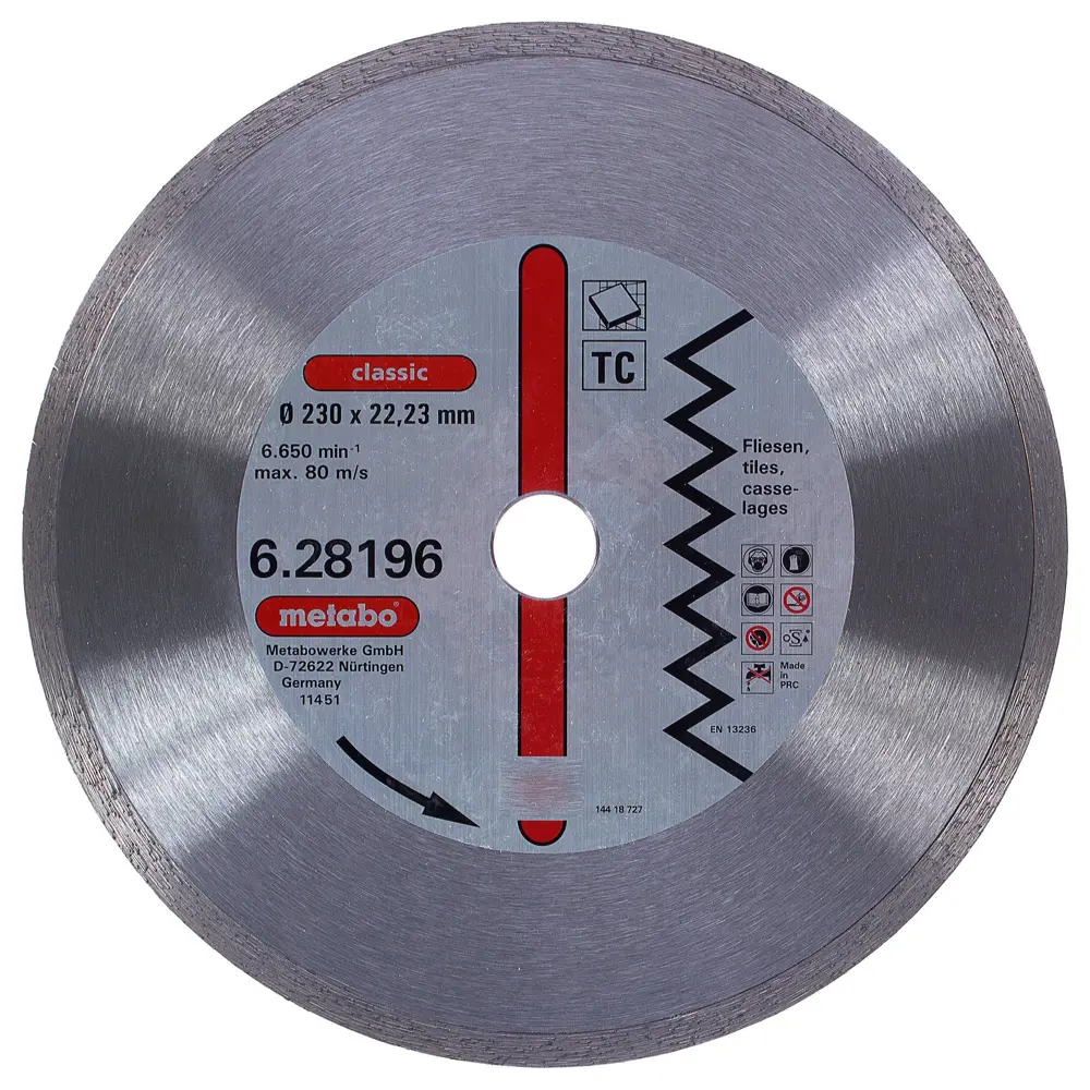 Диск алмазный по керамике Metabo 230х22.2 мм STLM-2153027