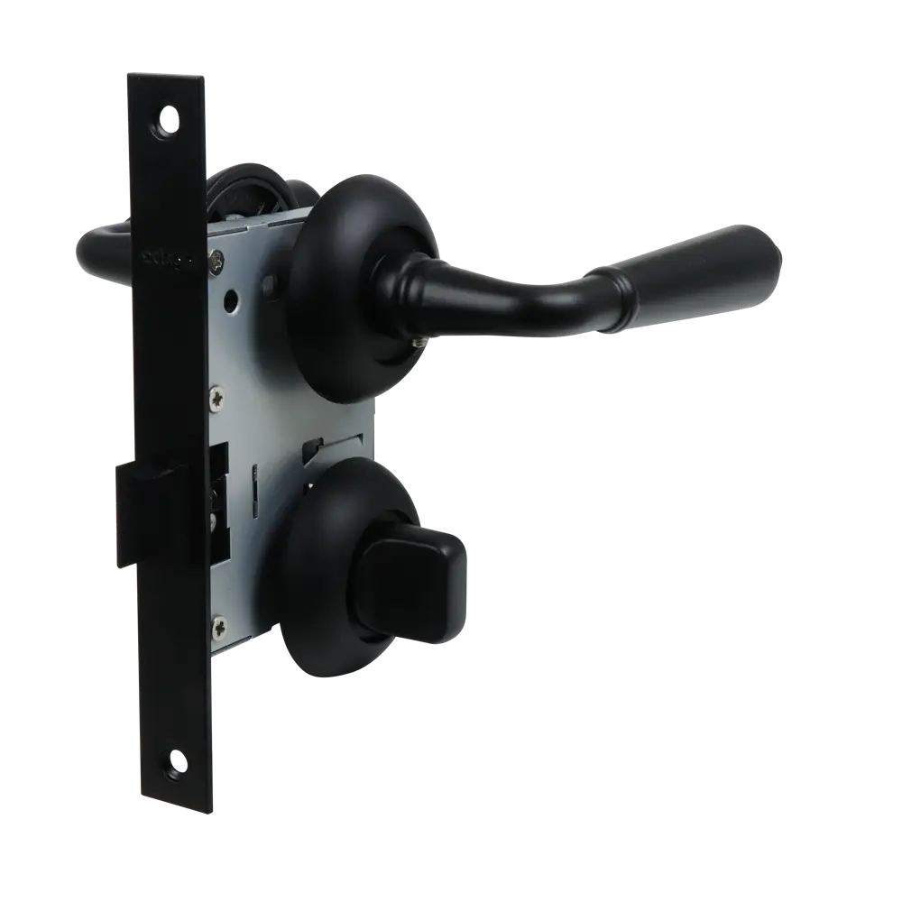 Дверные ручки Edson WC6R1 с запорным механизмом в черном глянце 85167459 STLM-0895393
