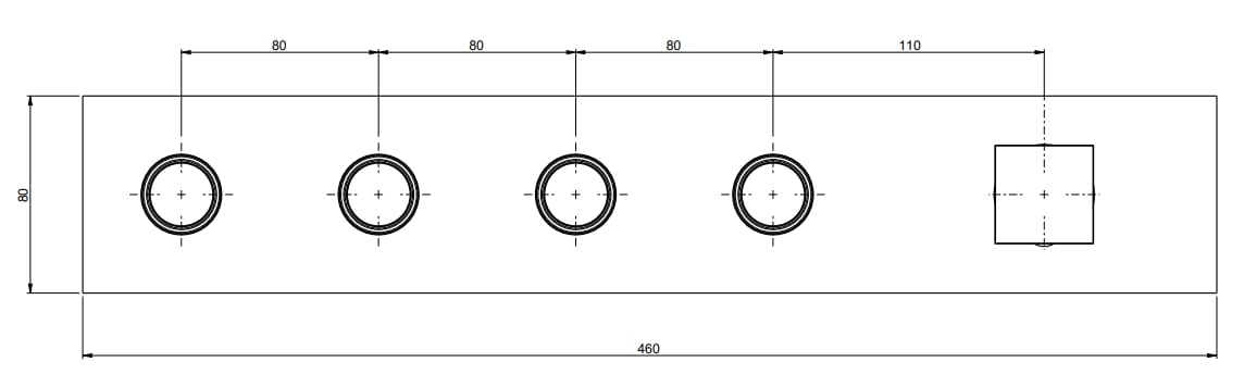 Смеситель для душа с 5 отверстиями с гидропрогрессией и пластиной Rubinetterie Frattini отдельная эстетика ARCH-00039051 - Вид №10