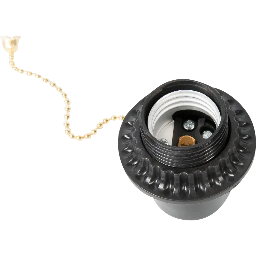 Патрон пластиковый Е27 с выключателем цвет чёрный Santreyd STLM-2168479 - Вид №2