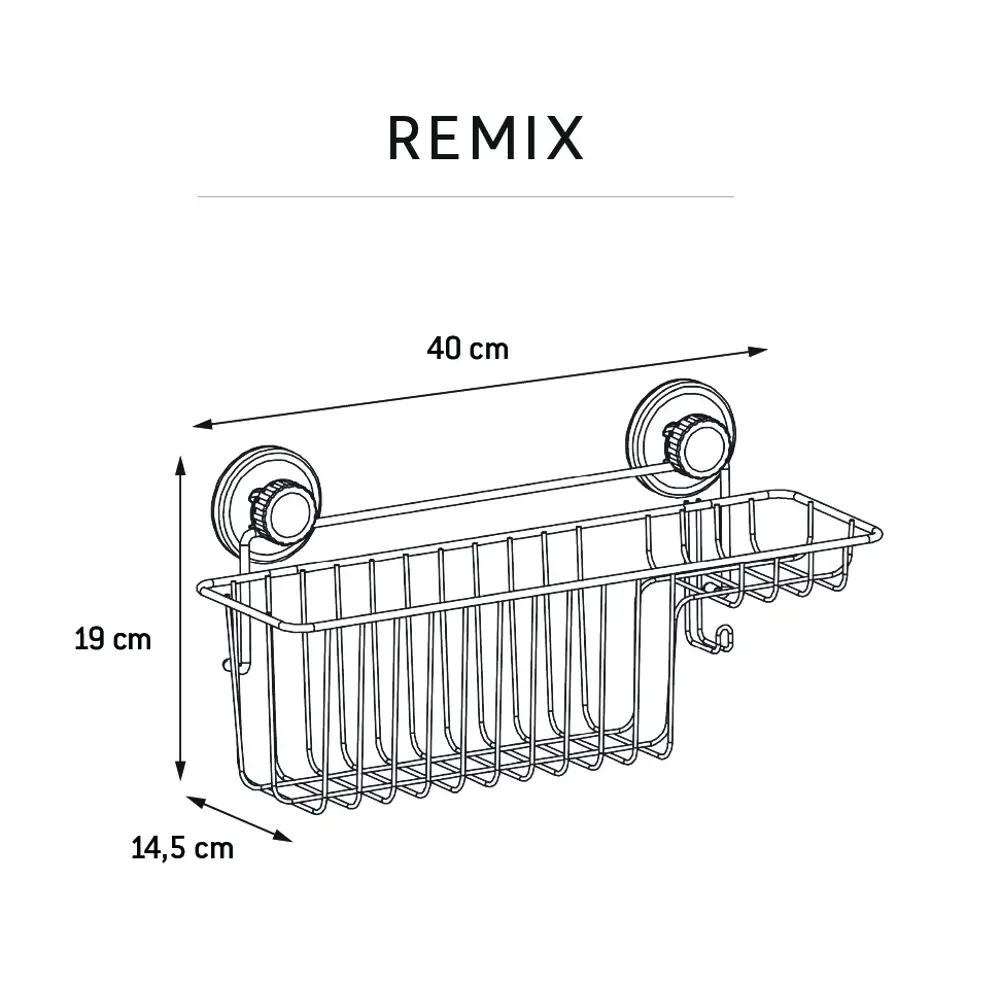 Полка с мыльницей Sensea Remix на присосках цвет хром STLM-2005245 - Вид №6