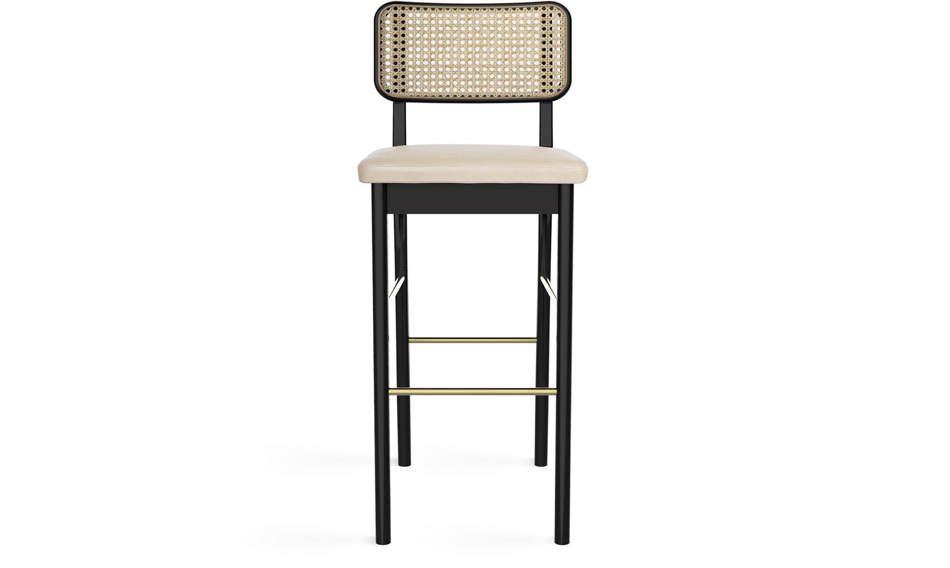 Высокий деревянный табурет со встроенной подушкой и плетеной спинкой RED EDITION плетеная ARCH-00035114 - Вид №20